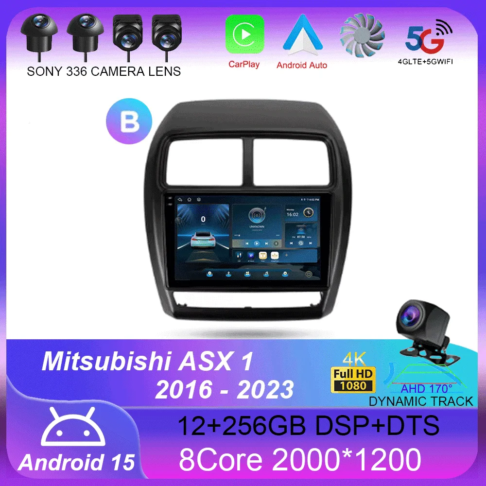 

Для Mitsubishi ASX 1 2016-2023 левый руль Carplay авто GPS автомобильный радиоприемник навигация мультимедийный видеоплеер стерео Android 15
