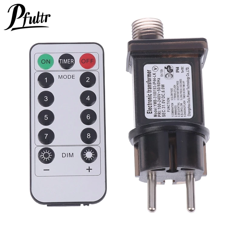 EU Plug AC 220V To 31VDC 6W 8 Functional With Remote Control SELV LED Lamp Driver Switch Adapter IP44 Waterproof Laser Lighting
