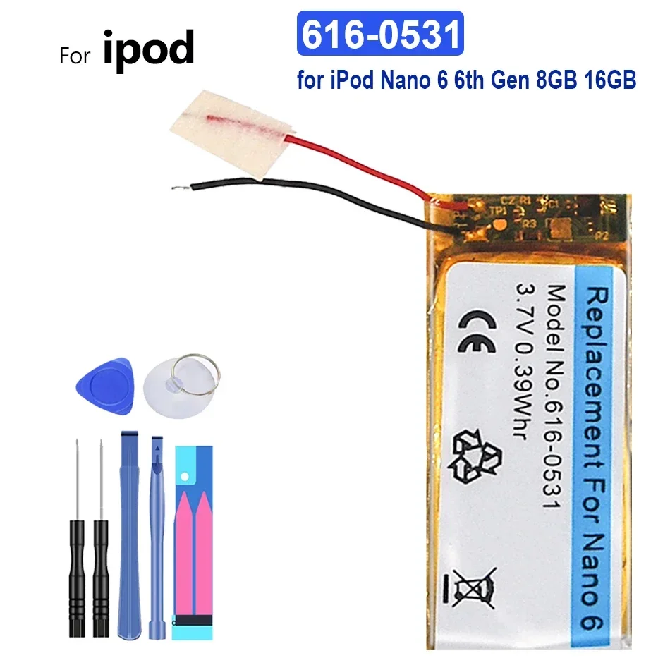 220mAh-400mAh Battery for iPod Nano 2 3 4 5 6 7 4th 5th 6th 7th 2nd Generation 2 Gen 2Gen 3rd 3 Gen 3Gen Nano3 Nano4 Nano5 Nano6