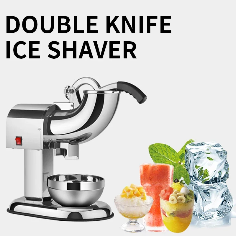 100 كجم/ساعة كسارة الجليد الكهربائية التجارية المنزلية الفولاذ المقاوم للصدأ آلة سحق الثلج الكهربائية آلة سحق الجليد الكهربائية