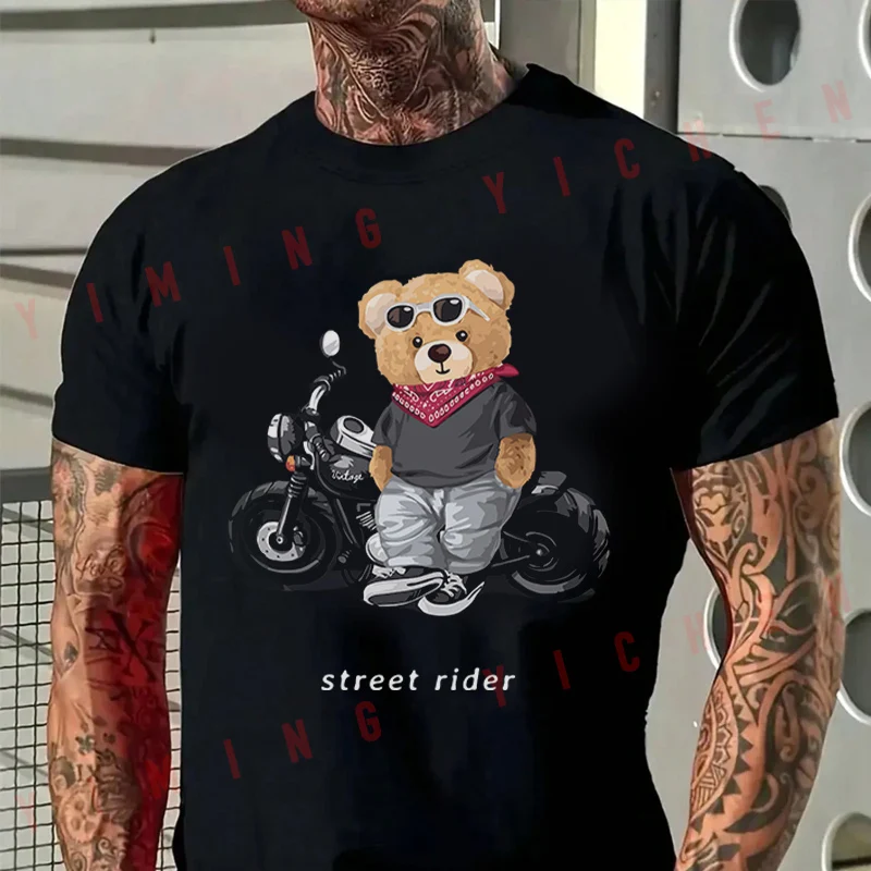 

2026 Moto Shirt Cotton Casual T-shirts Motorcycle Lovers Street Teddy Knight T Shirt Mens Short Sleeved Top Tees