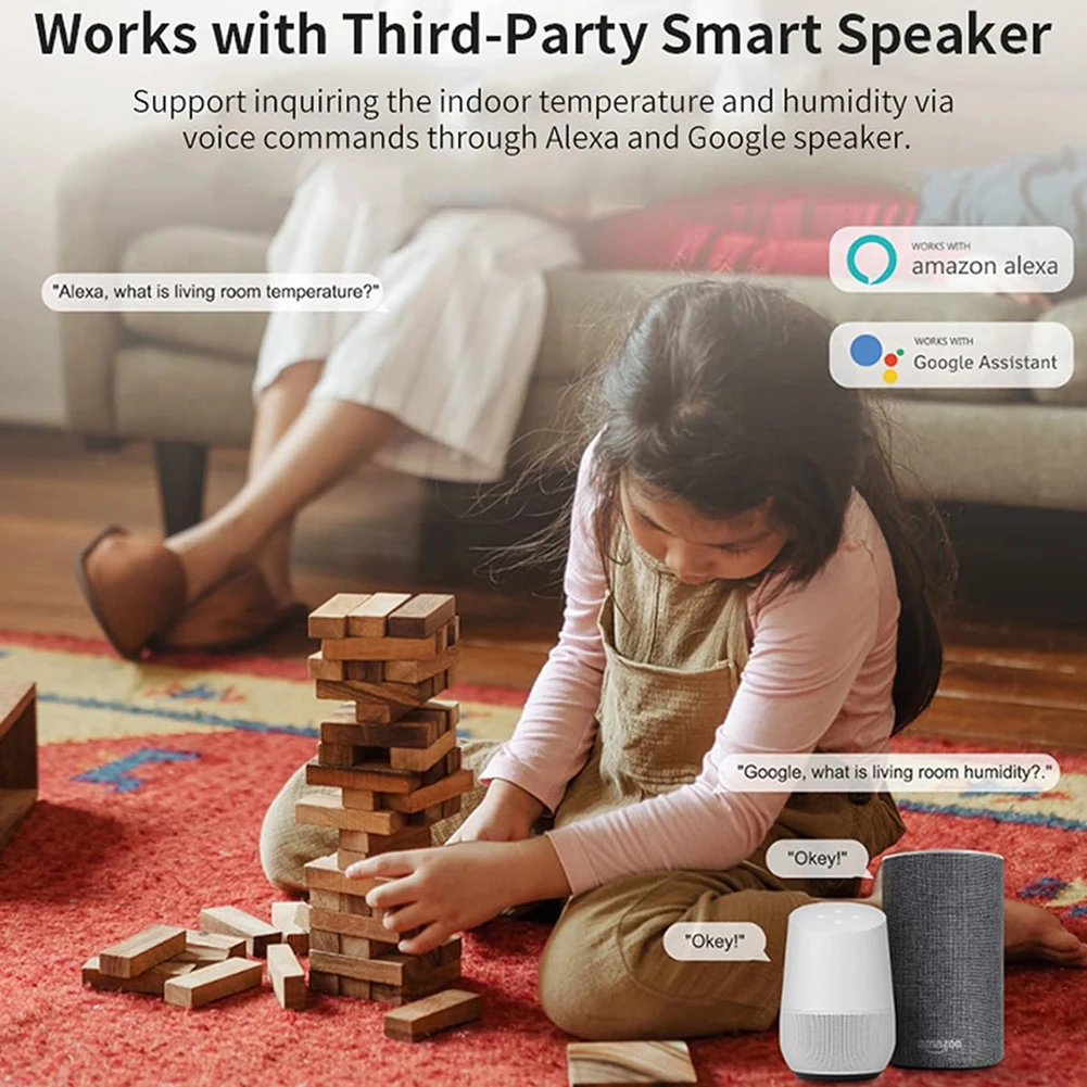 Tuya Wifi Smart Temperatur-Feuchtigkeitssensor Genaue Daten Echtzeit-Updates Smart Home Automation Control über Alexa Google Home