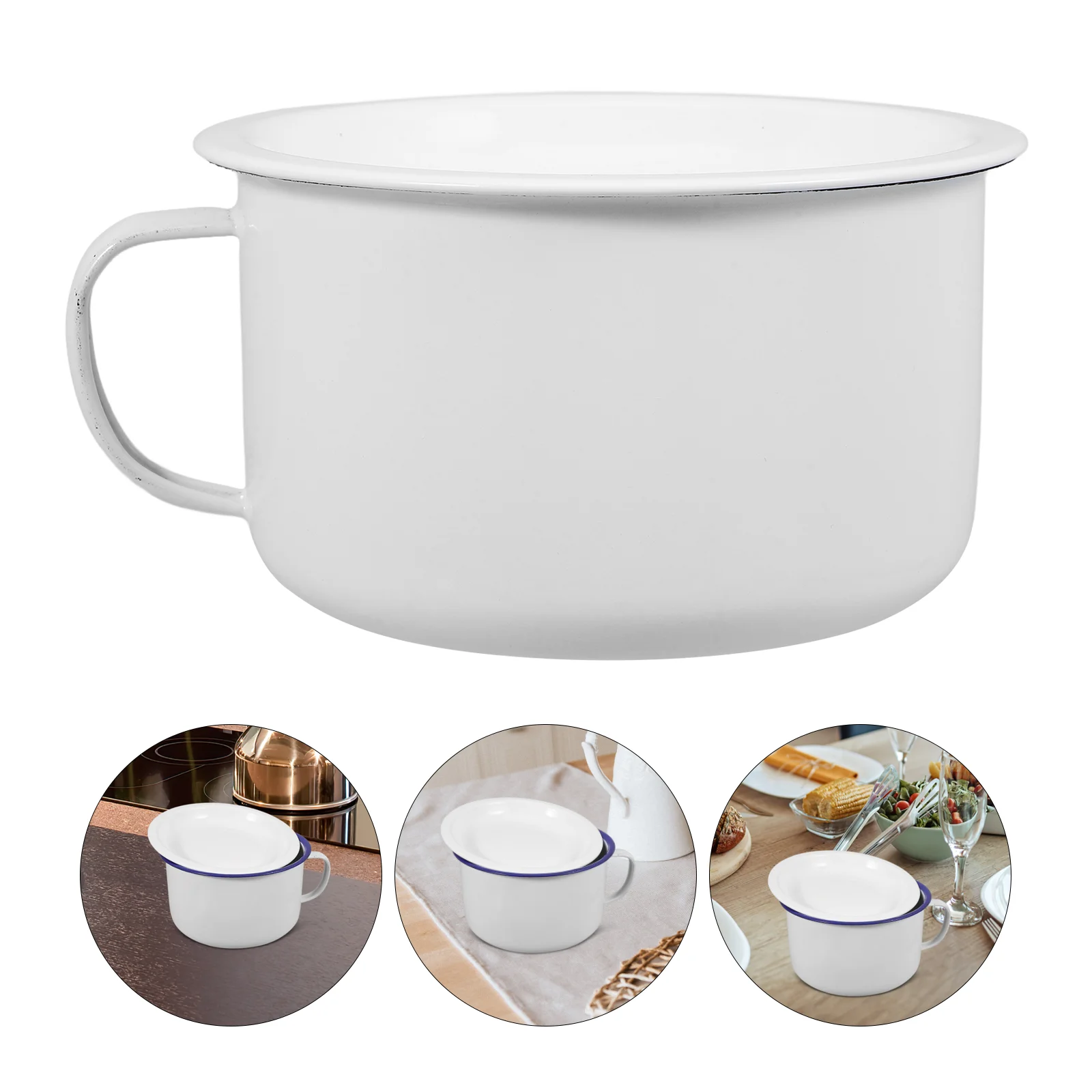 

Enamel Instant Noodle Bowl Household Soup Container Dining Salad Cups Mixing Ramen Retro Home Rice Tableware Child Bowls