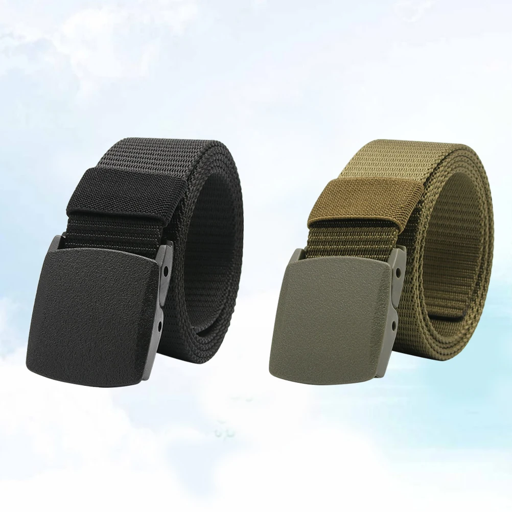 

2 pcs Canvas Waist Belt Casual Belts for Men Women Lightweight Durable Breathable Nylon Fully Adjustable Outdoor Training Field