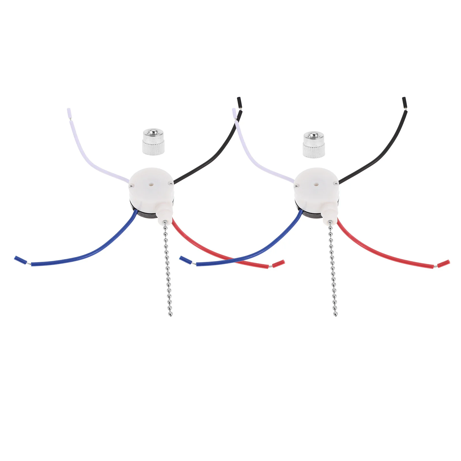 

2Pcs Ceiling Fan Pull Chain Switch Kit 3-Speed 4-Wire Control Replacement Pull Switch for Fan Adjustment Accessory