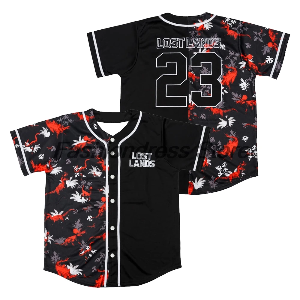 

Excision Lost Lands 23 Baseball Jersey Music Festivals V-Neck Short Sleeve Button-Down Shirts Women Men Streetwear Tops