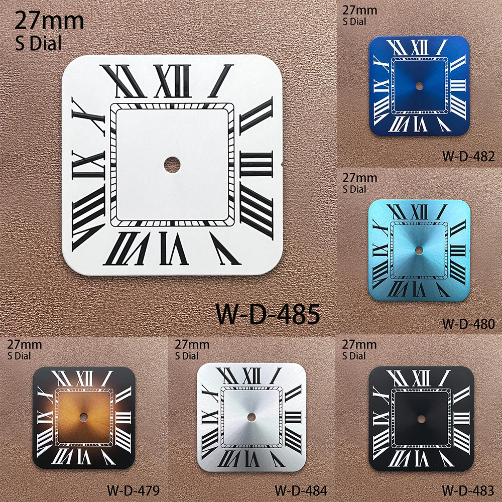 

27mm S Logo Rome Square Dial Suitable For NH35/NH36 Japan Movement Matte/Sunray High-Quality Watch Modification Accessories