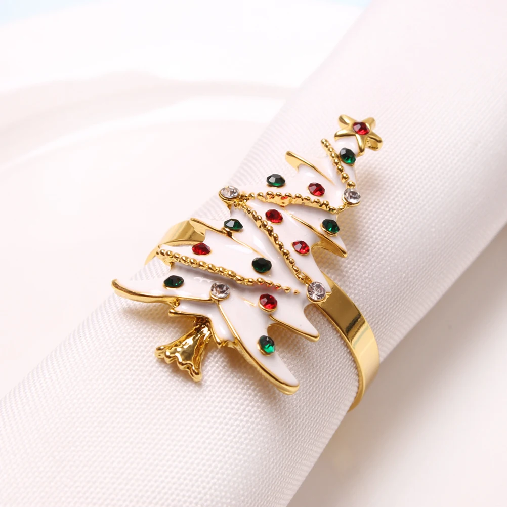 

4Pcs Napkin Rings Dinner Table Decor Hotel Buckle Xmas Party Holders Napkin Buckle Dining Decorations Zinc Alloy