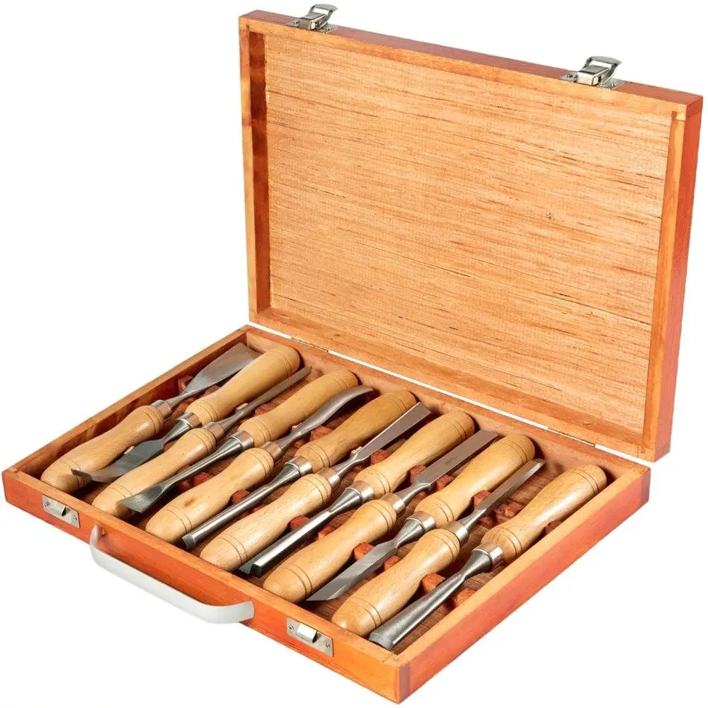 

12-Piece for wood Lathe Chisel Set 3.75-Inch Blade Length for wood Carving Hand Chisel for wood Turning Tool with Wooden Storage