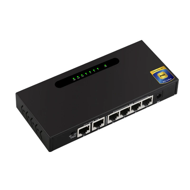 Game RJ45 LAN Adapter Dual Uplink dock station 4+2 Port 100Mbps POE switch Ethernet HUB RJ45 Plug and Play splitter Adapter VLAN