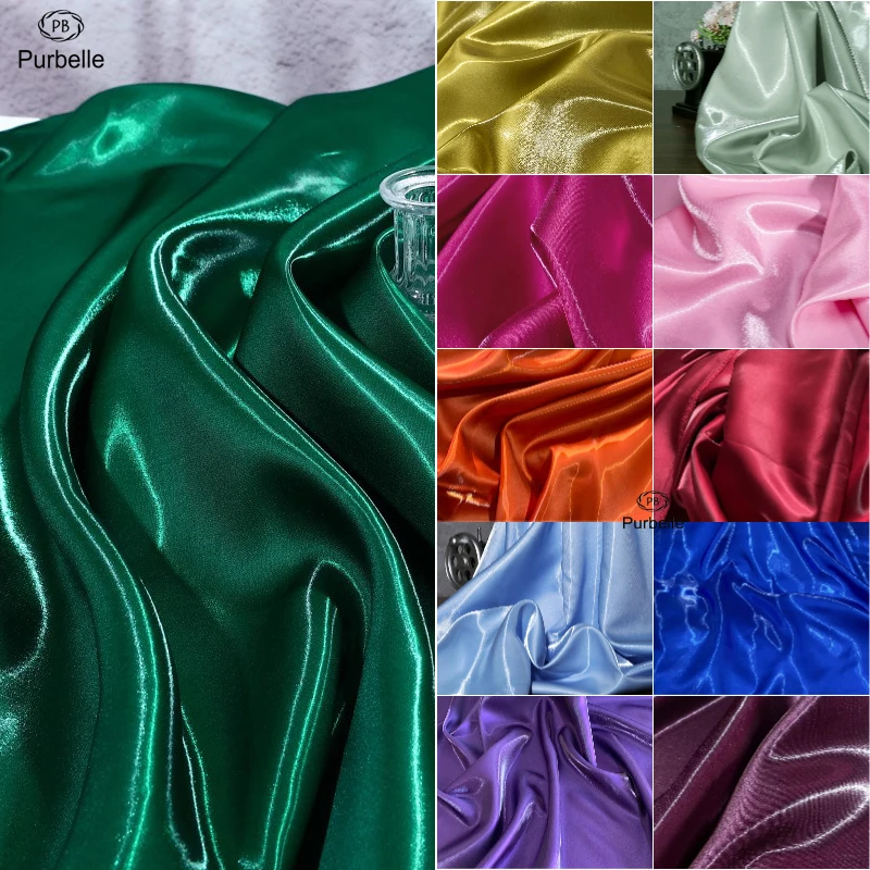 Hunter Green Luxury Glossy Metallic Liquid Satin Fabric Galaxy Water Gloss Satin Fabric for Dress Suit Clothing Designer Materia