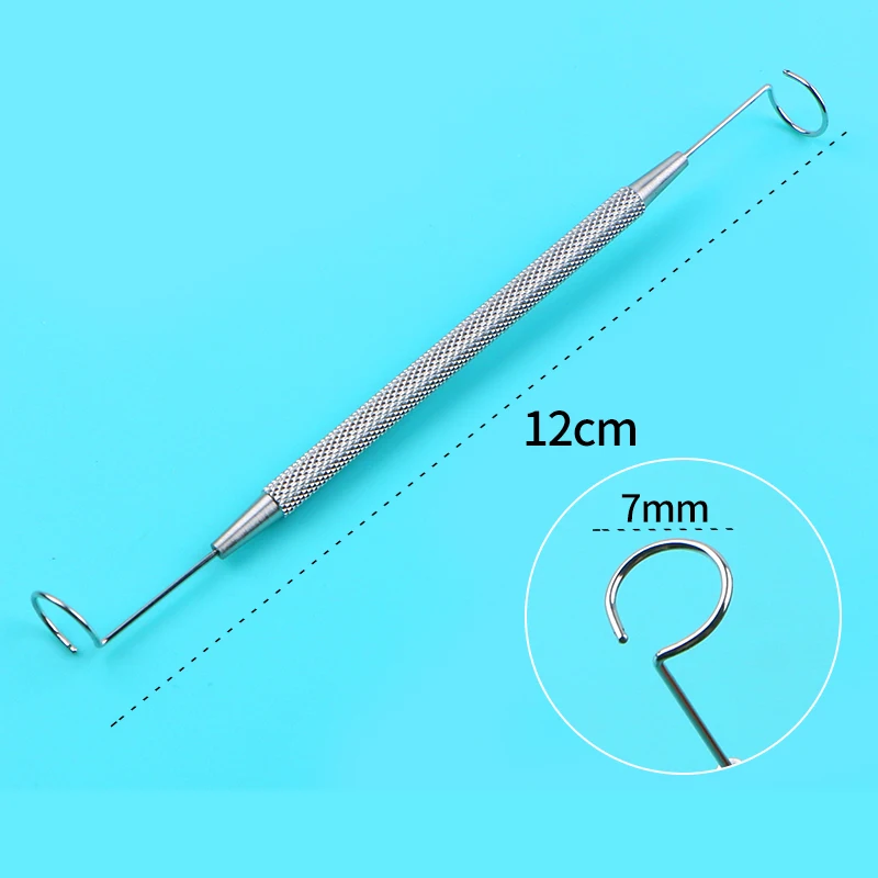 Ophthalmic pig tail probe microsurgical instrument stainless steel double head probe hook