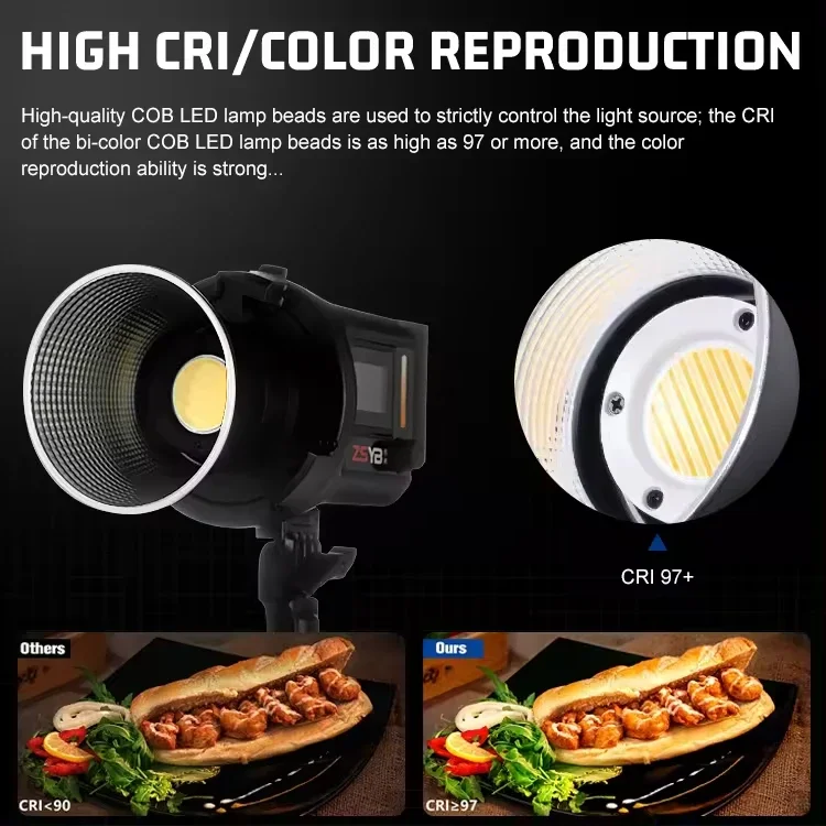 Luz LED de 60W, 3200-5600k, temperatura de Color, Control remoto inalámbrico, luces de relleno, fotografía al aire libre, toma de vídeo corta en vivo