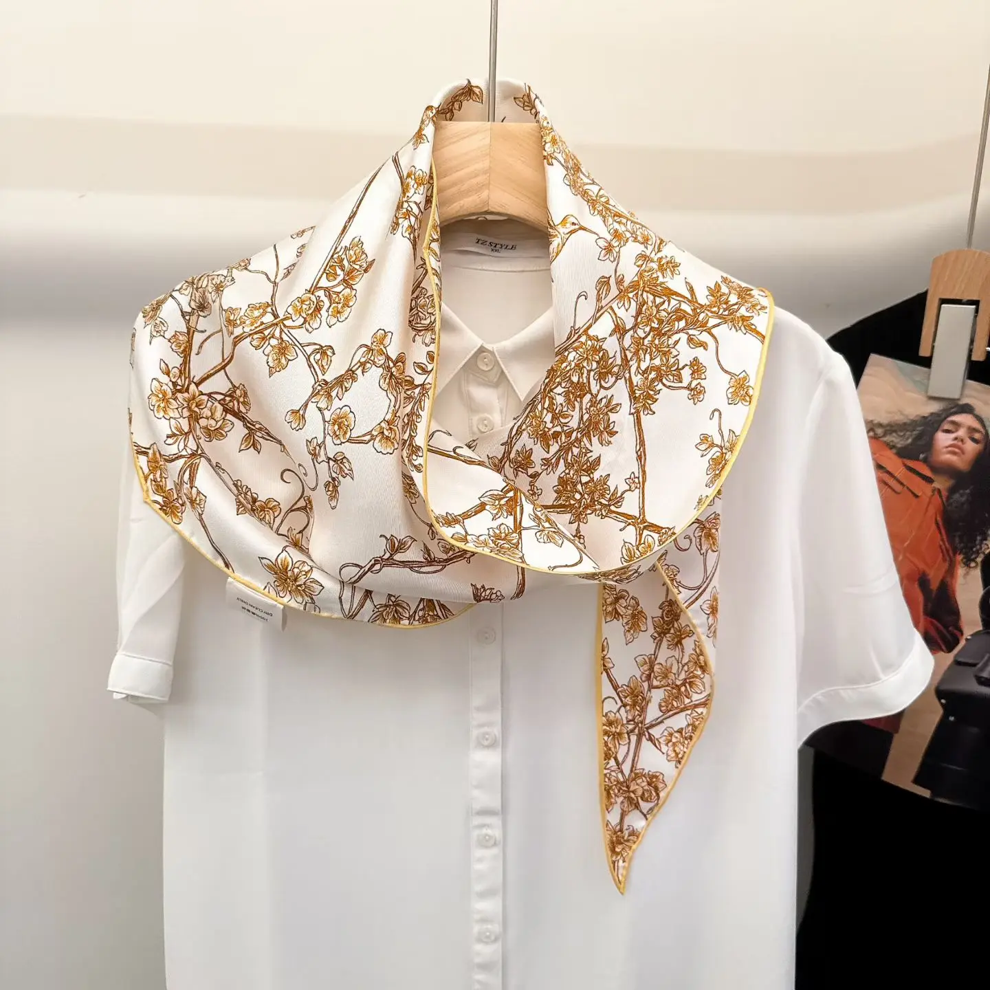 シルクダイヤモンドスカーフ-40x45cm-サッシュ付き-00-マルベリーシルク-非対称ハンドメイドエッジ加工-おしゃれなオールシーズン女性用スカーフ