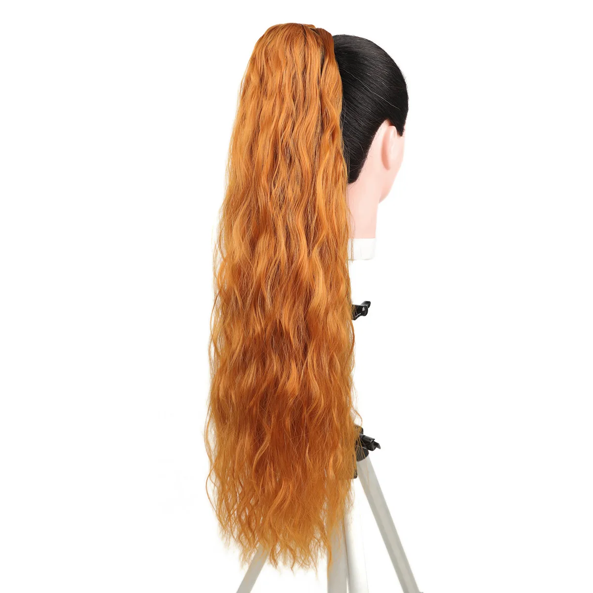 24 Zoll verworrener lockiger Pferdeschwanz, weiche synthetische Haarverlängerung, Kordelzug, Pferdeschwanz-Haarteile, schwarzer Clip-in-Pferdeschwanz für Frauen – Detail 32