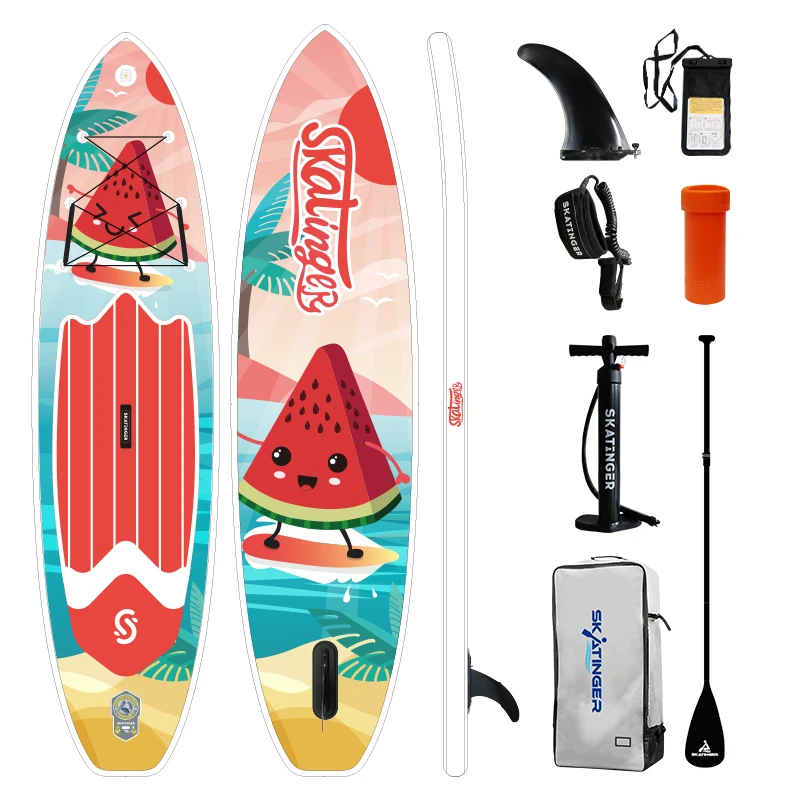 

Customized PVC & EVA Inflatable SUP Board Paddle Surf Waterski Wakeboard with Pump & Logo for Water Sports