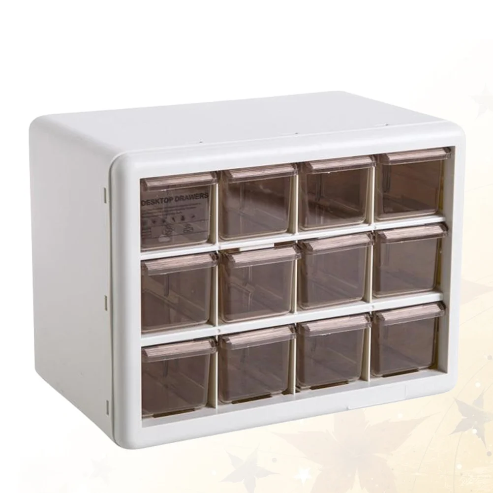 1Set Transparent Jewelry Storage Box Multi-Grid Desktop Drawer Plastic Storage Cabinet Stable Standing Wall Adhesive Mount