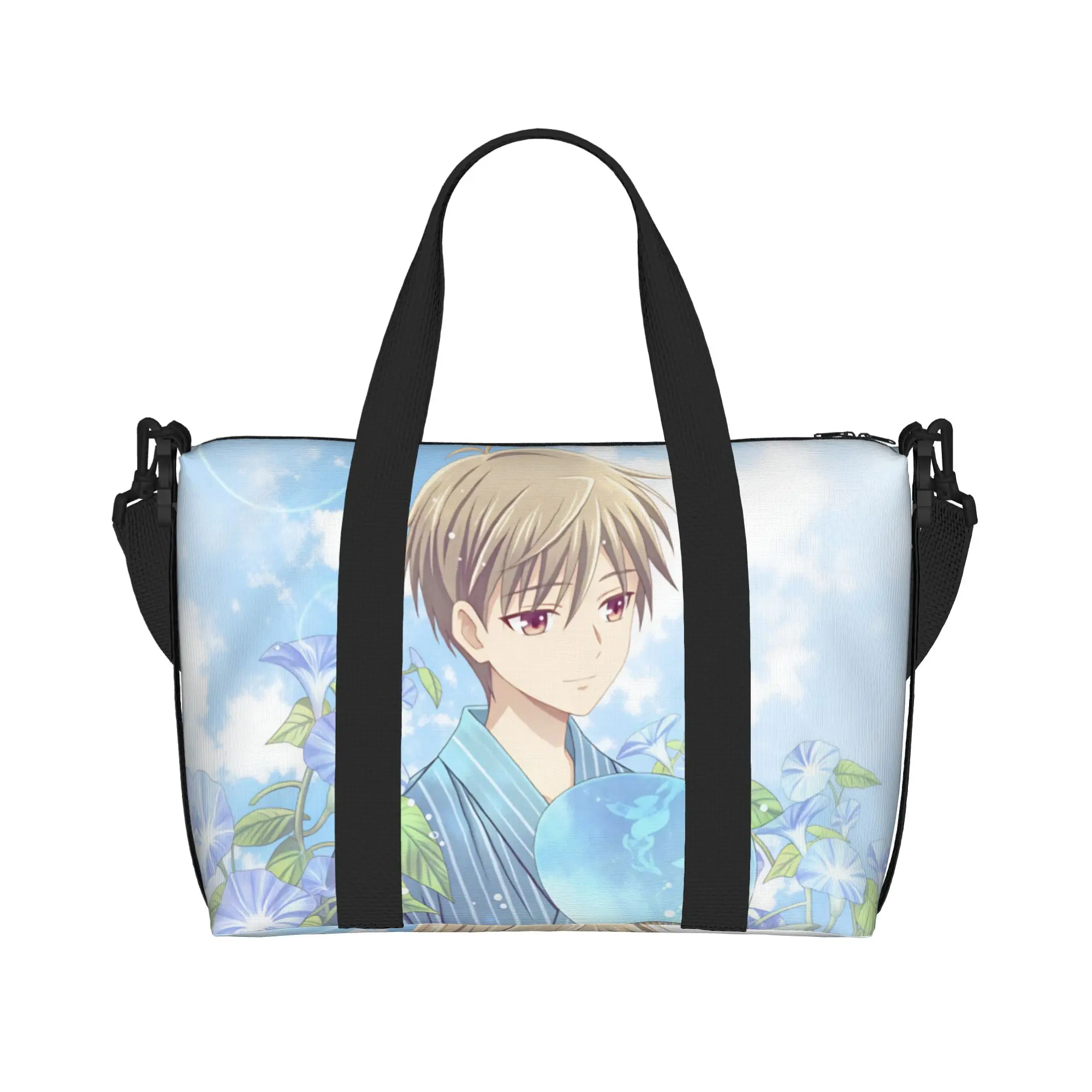 Custom Hiro Sohma D-Fruits B-Basket Tote Bag for Women Big Capacity Anime Gym Beach Travel Bags