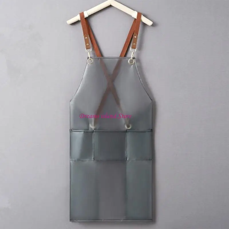 TPU Cooking Apron Waterproof Oil-proof Overalls for Dishwashing Women Back Work Clothes Halter Apron Transparent HX6C