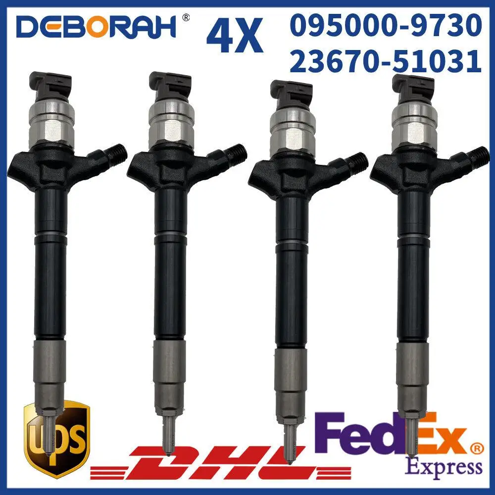 

4pcs 23670-51031 095000-9730 095000-9731 Diesel Injector For TOYOTA LANDCRUISER V8 200 SERIES 1VD-FTV