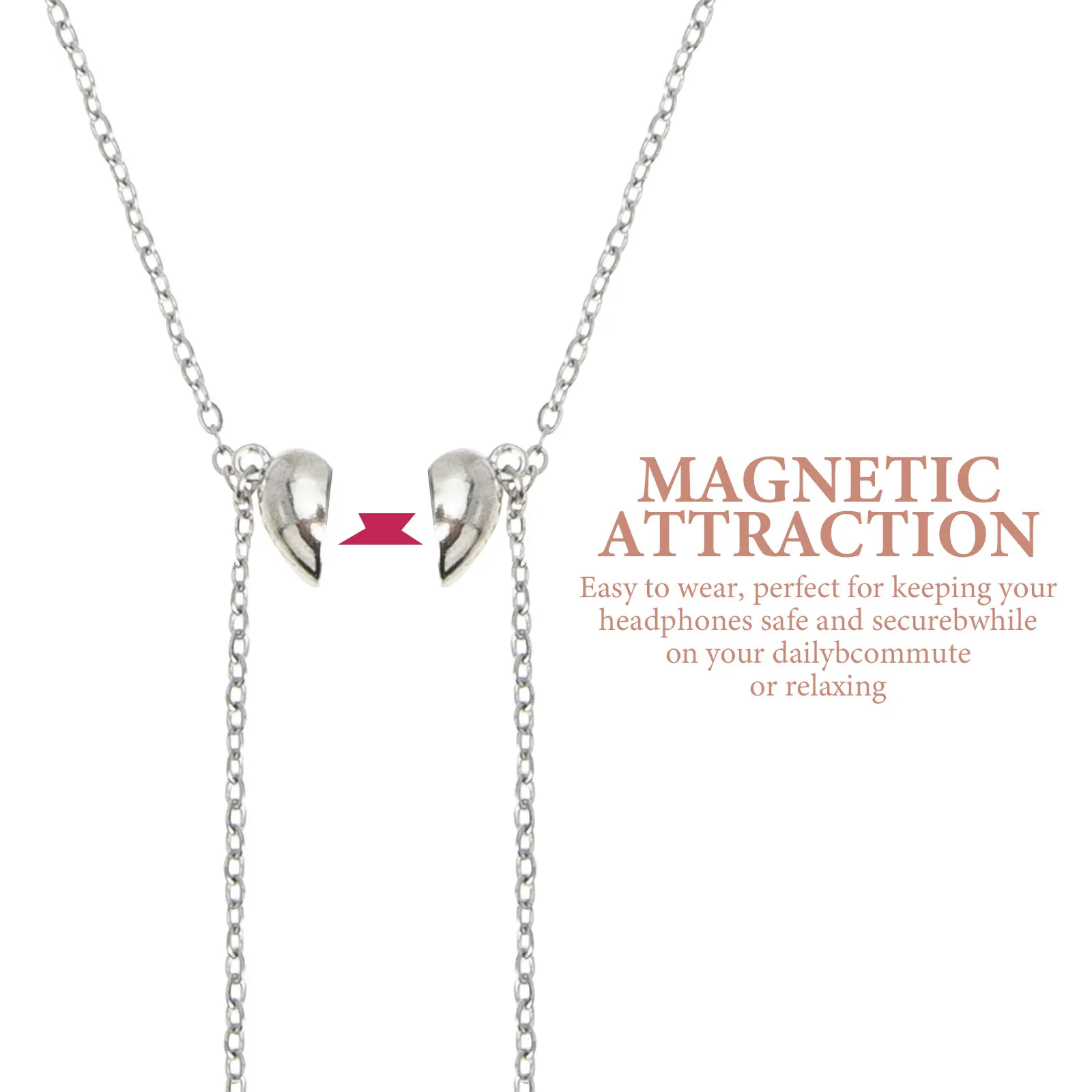 

2pcs Anti Lost Earphone Chain Magnetic Cords Eyeglass Chains Wireless Earphone Linking Chain Pink White Flower Easy Carry Small