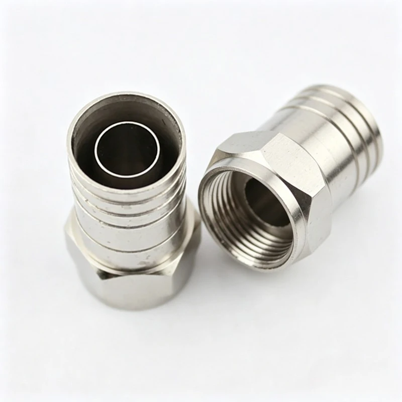 F Male Crimp Connector Pure Copper RF Coaxial F-Type Plug for RG6 75-5 Cable 75 Ohm for Cable TV Satellite