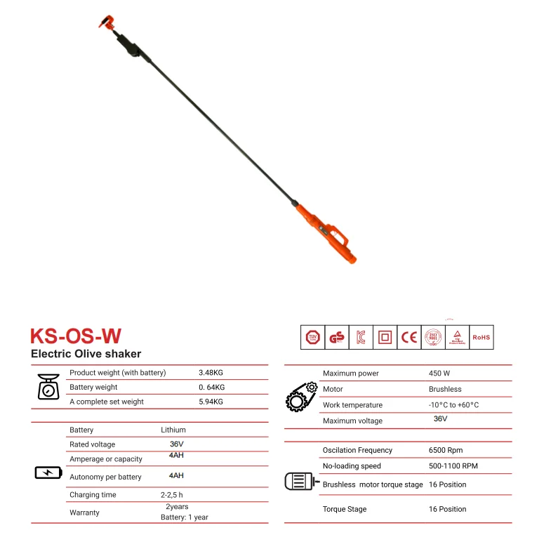36V  Olive Harvester Portable Olive Shaker Lightweight Electric Olive Harvester
