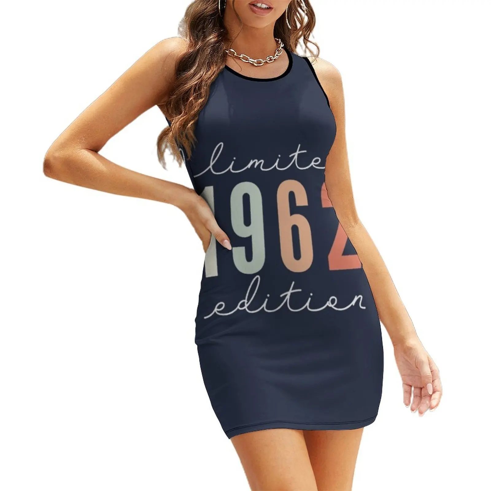 Born in 1962 Vintage Birthday Sleeveless Sundress women formal occasion dresses Bride dresses dresses for special events