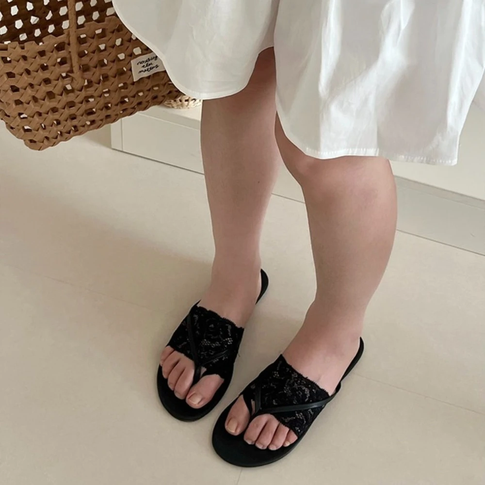 Summer Lace Korean Women Half Foot Socks Ins Sweet Vintage Sponge Padded Anti Slip Socks Flip Flop Daily Trendy Accessory Socks