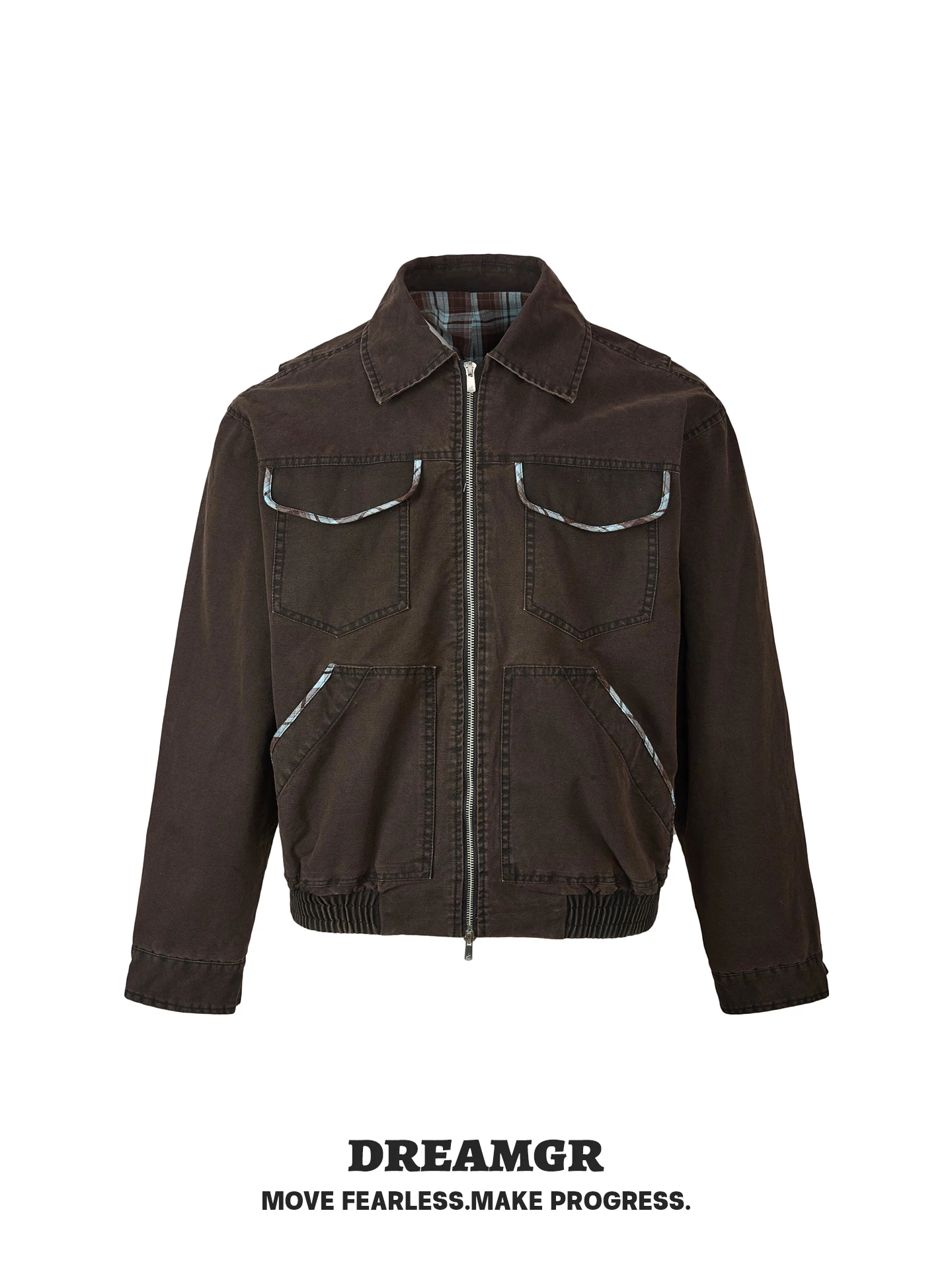 

American Retro Contrast Color Multi-ket Work Jaet Men's Casual Design Outerwear EME Cleanfit Cotton Youth Spring Autumn