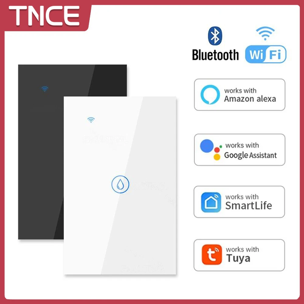 TNCE 40A Tuya Smart Wifi Water Heater Boiler Touch Wall Switch Air Conditioner Light US Work With Alexa Google Home