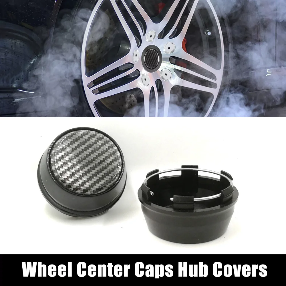 

Universal 4Pcs 66MM 3D Carbon Fiber Car Wheel Rim Center Hub Caps Dust-proof Covers Auto Accessories