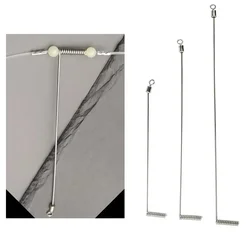 10pcs Twists L-Shaped Balance Pipe Chain Hook Sea Pole Split Hook Wire String Hook Stainless Steel Tube Chain Hooks Fishing Tool
