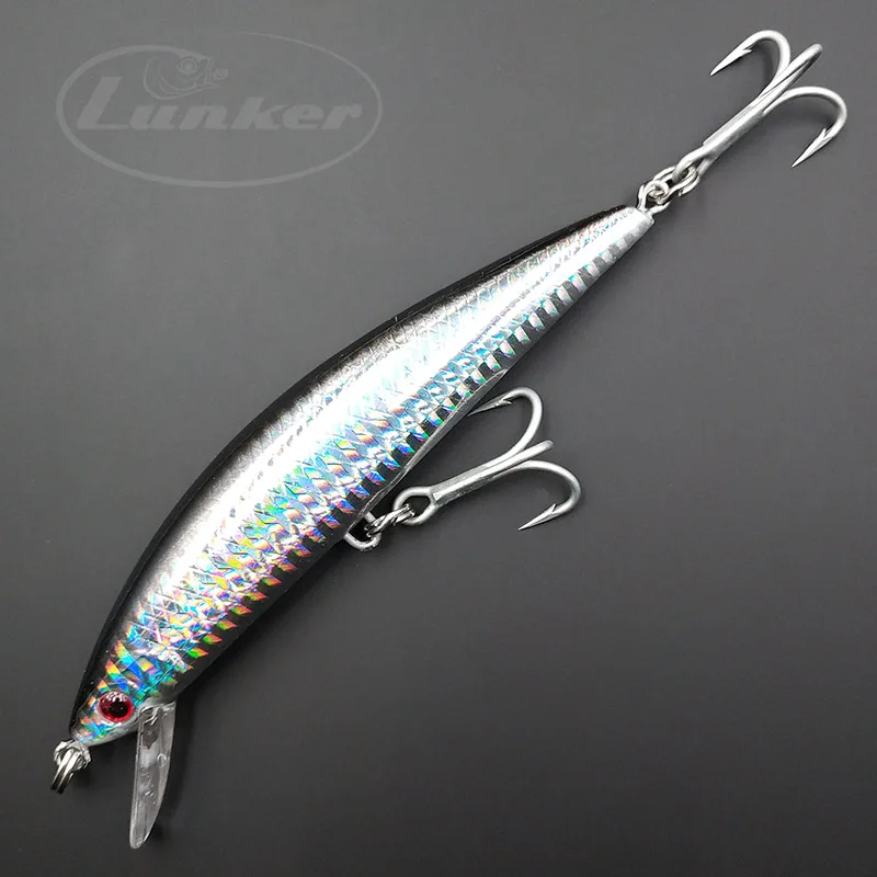 Lunker Тонущий большой гольян 40 г 13 см Жесткая приманка для морской рыбалки Крючок для приманки Морской окунь Скумбрия Barracuda GT Fish