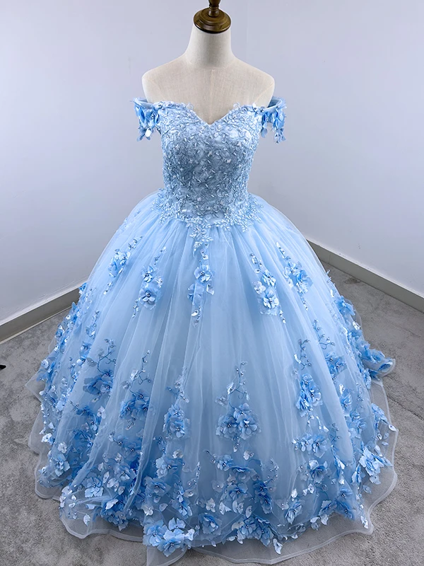 sweet 15 Quinceanera Dress Ball Gown Off Shoulder Luxury Party Dress Formal Prom Dress Flower Dress Customize 15 year old gowns