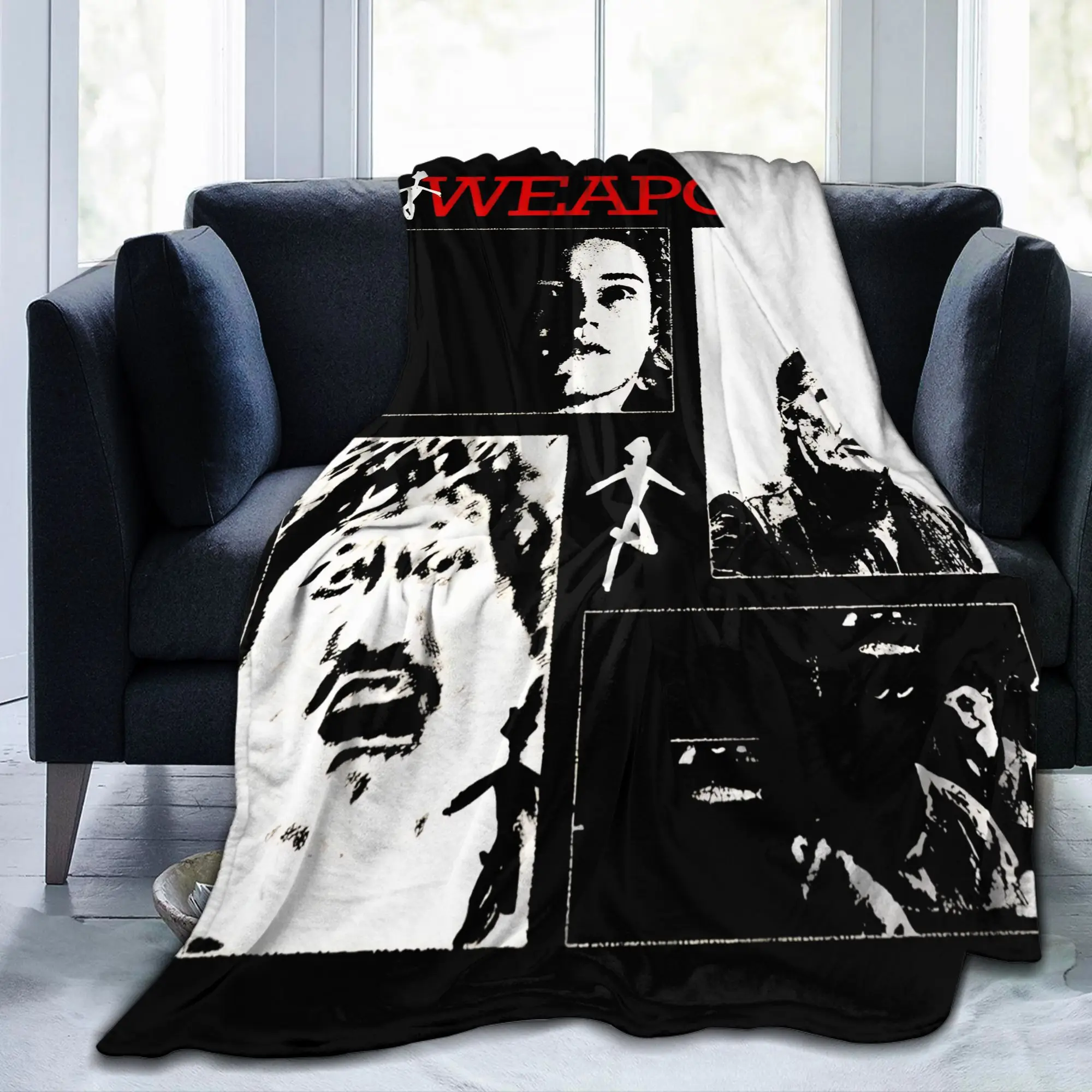 W-Weapons Horror Movie 2025 Knitted Blankets  Wool Throw Blankets Bedding Couch Printed Lightweight Multifunction Rug Piece