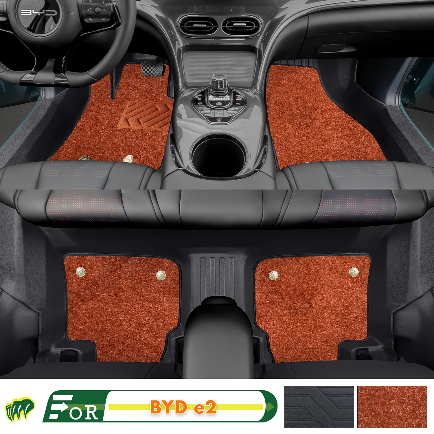 

Left-hand Drive Car Floor Mat For BYD e2 2019-2024 Full Surround Foot Mat Automotive Floor Mat Interior Floor Liner