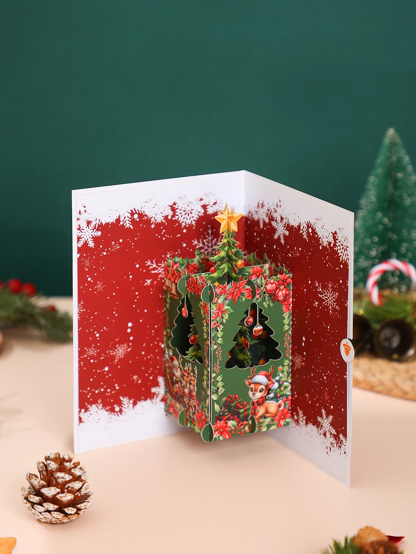 3D-Pop-up-Karten für Weihnachten, Thema Weihnachtsbaum/Weihnachtsmann/Schneemann, kreatives Weihnachtsgeschenk, Partygeschenke, Dekorationen für den Schreibtisch zu Hause