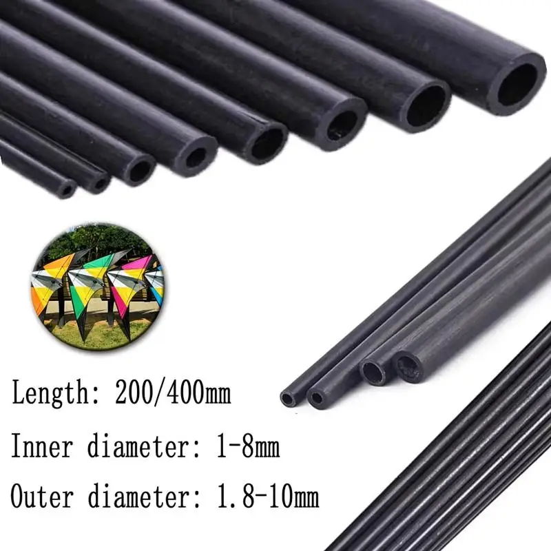 Carbon Fiber Hollow Tube High Quality 1.8mm 2mm 3mm 4mm 5mm 6mm 7mm 8mm 10mm  For DIY Kite/Model Airplane Quadcopter or DIY