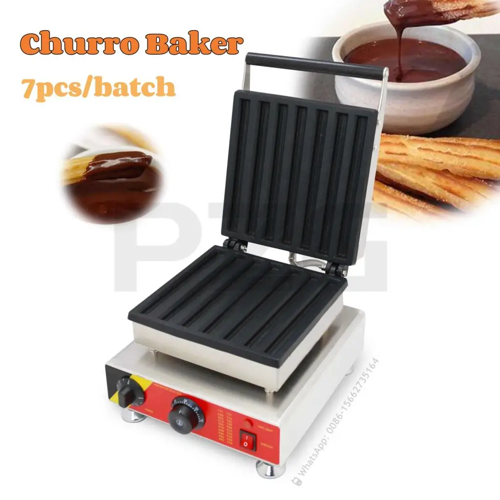 110V 220V Electric Churros Stick Waffle Maker Machine 7pcs/batch Commercial Spanish Churros Machine Latin Churro Baking Machine