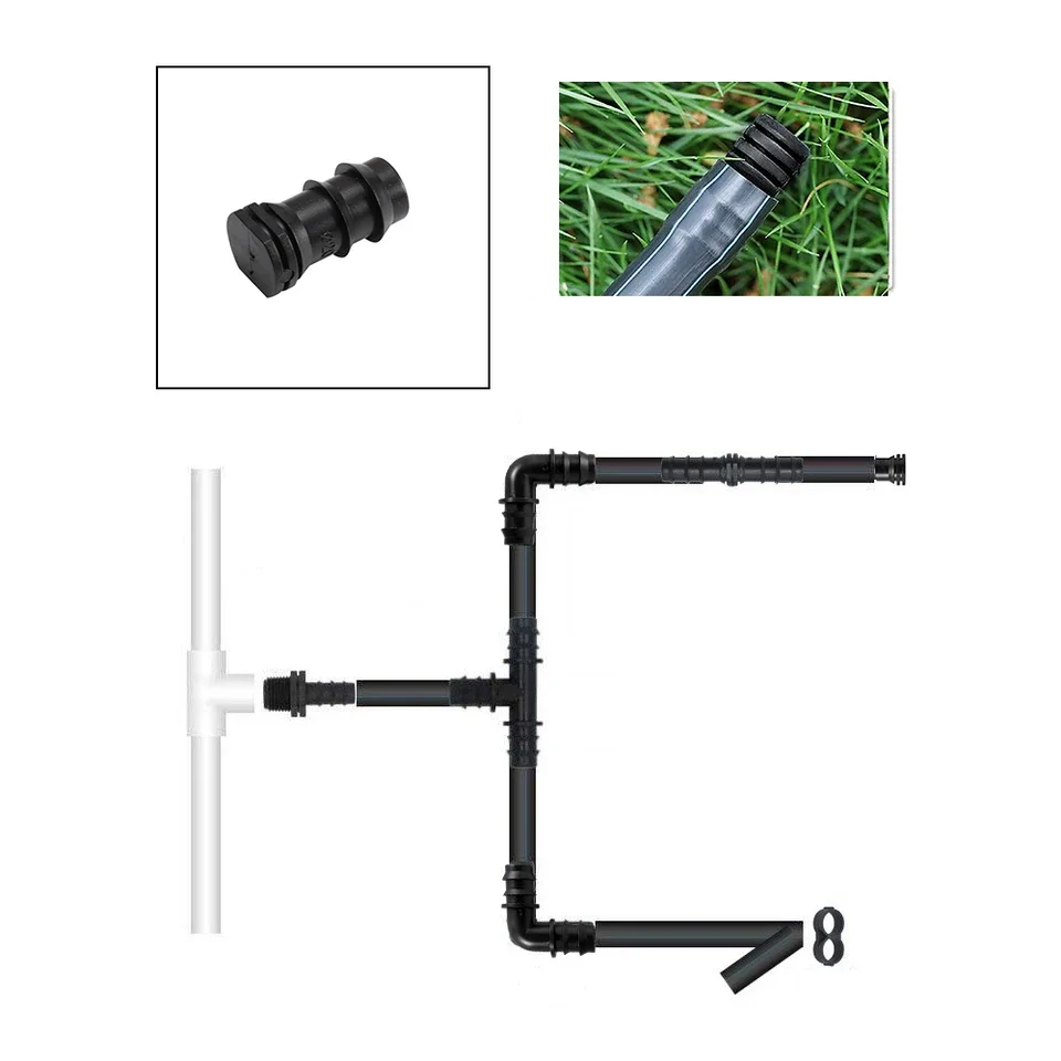 10-piece set of durable POM plastic hose end closures for irrigation systems — compatible with 16 mm 20 mm 25 mm diameters — hig