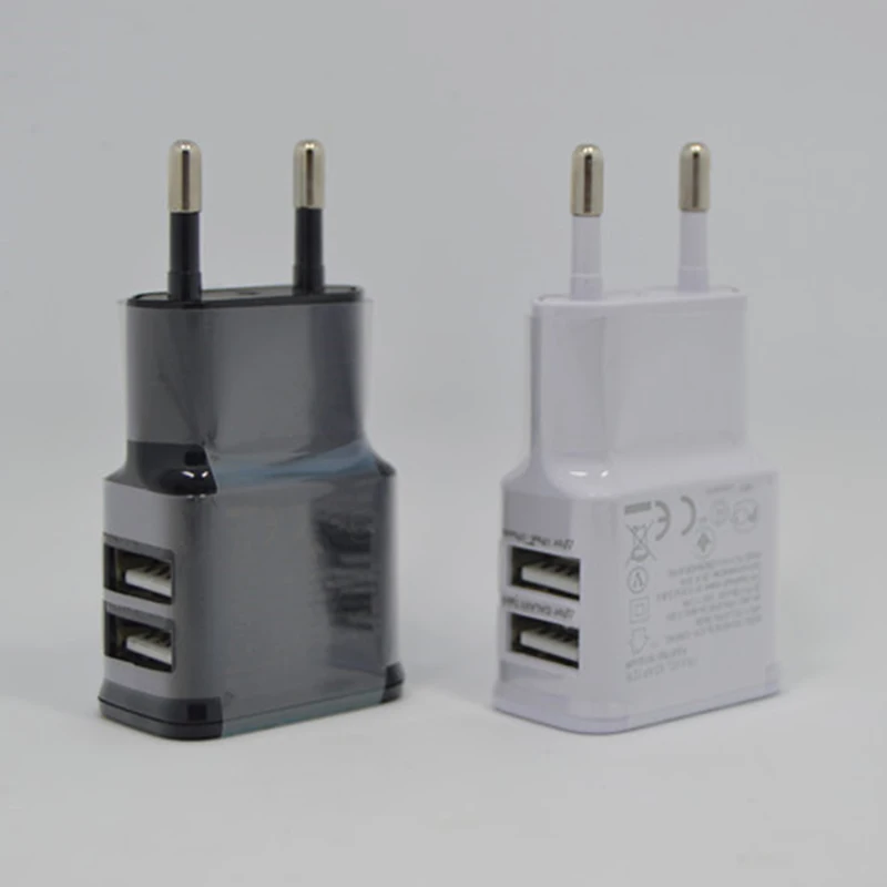 1A Dual USB Mobile Phone Charger Dual Port Android Travel Charger EU Charger Plug Standard Charging Head Universal Phone Charger