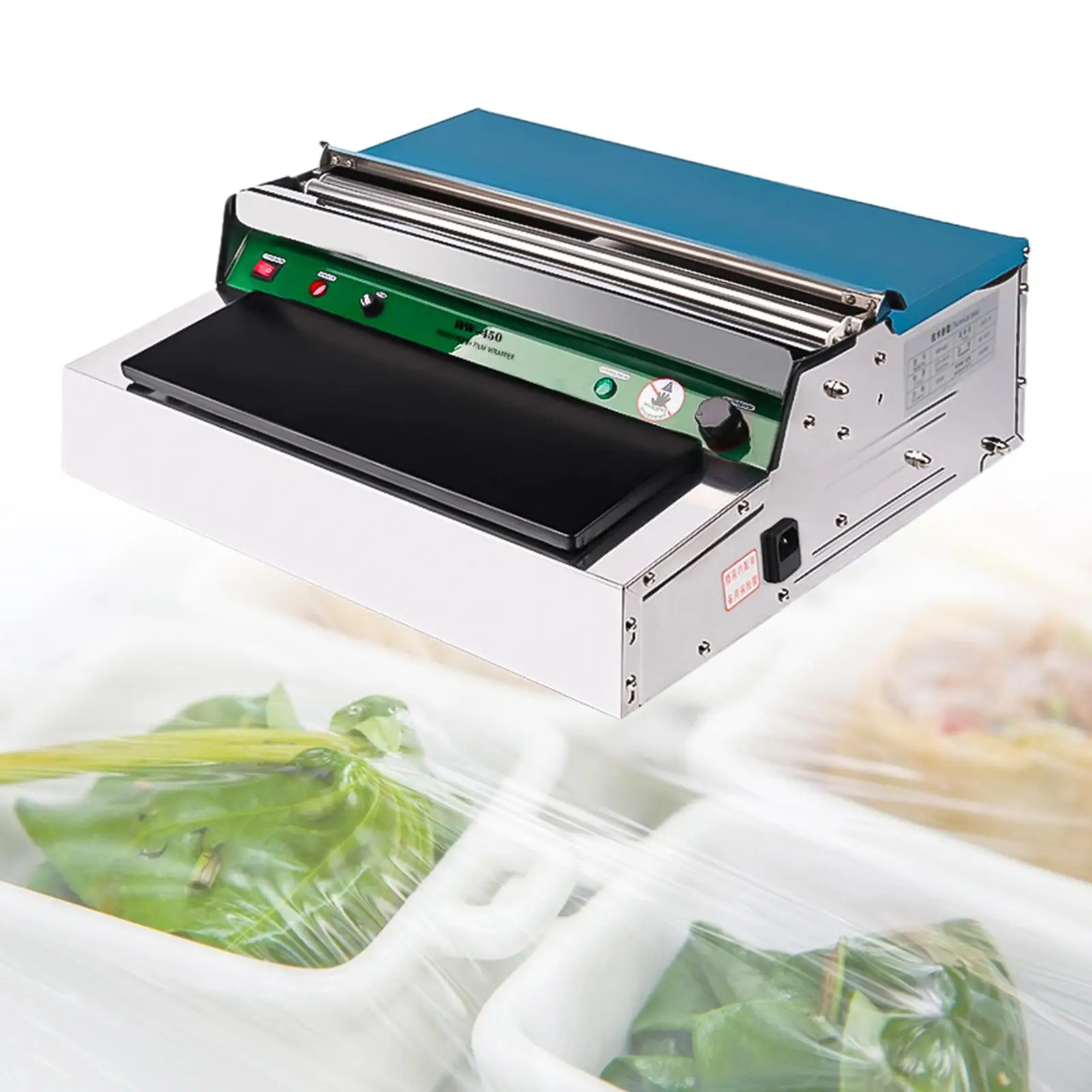 Hand Wrapping Machine Stainless Steel Efficient Portable Cling Film Machine for Food Fruit Supermarkets Food Factories Vegetable