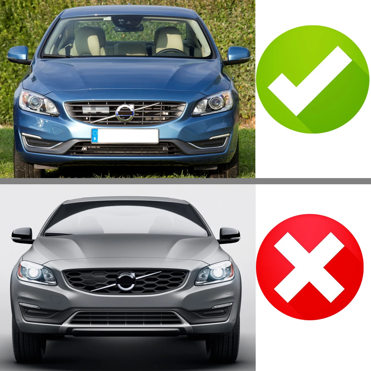 กันชนด้านหน้ากระจังหน้าพร้อมเซนเซอร์หลุมสําหรับ Volvo S60 V60 2014 2015 2016 2017 2018 สีดํา Grille ตาข่าย 31323859