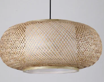 Retro Handmade Rattan E27 E26 LED Chandelier Round Straw Hat Bamboo Lamp Pastoral Vintage Restaurant Pendant Light for Cafe Bar