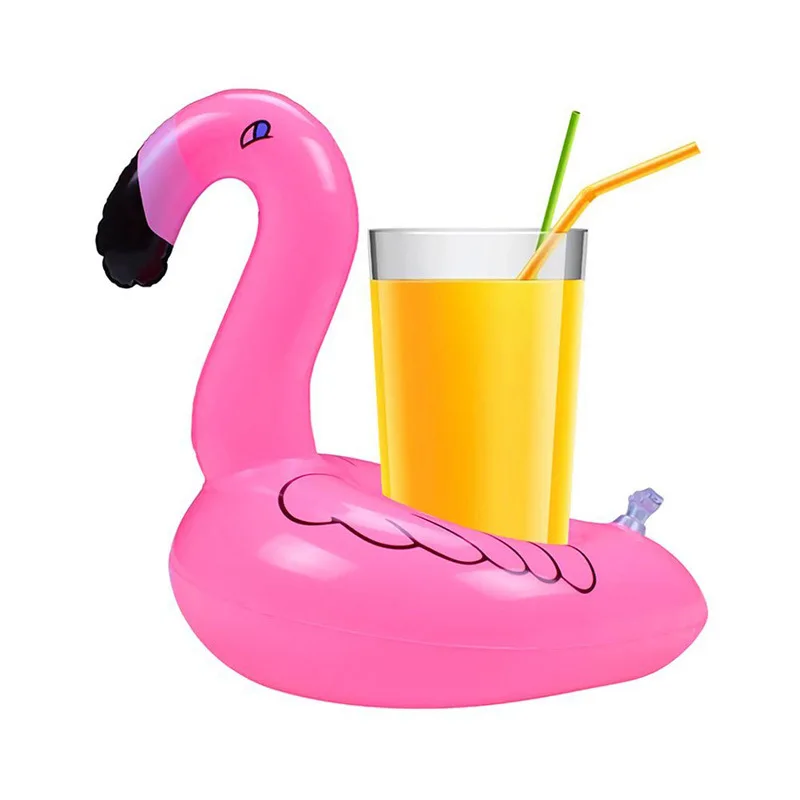 Drop Shipping PVC Inflatable Flamingo Pool Drink Cup Holder Halloween Outdoor Decorations Watermelon Cherry Lemon Football Toys