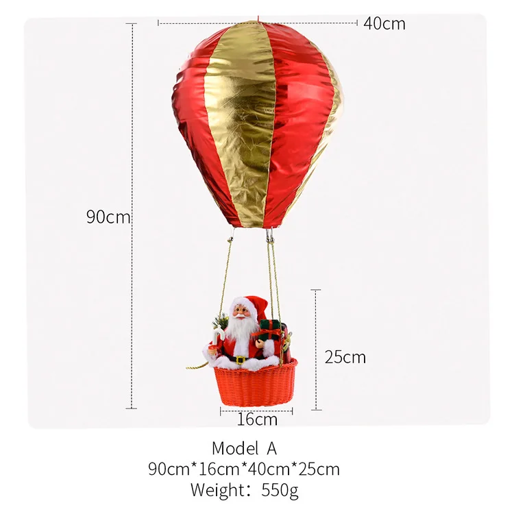 E2 2024 Christmas Hot Air Balloon Ornaments Snowman Santa In Hot Air Balloon Ornament Pendant For Christmas Trees Xmas Decor