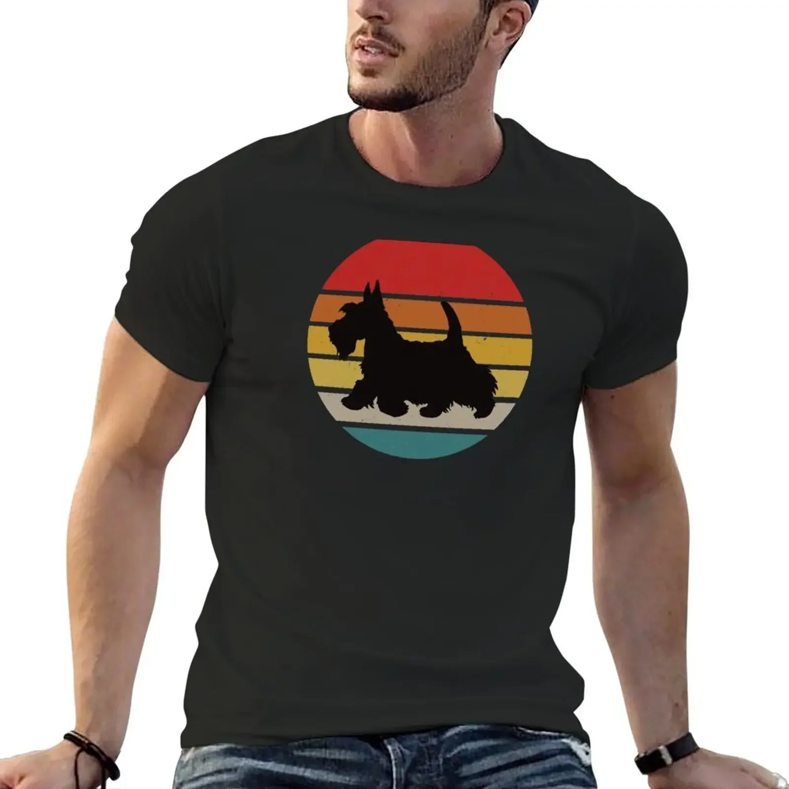 

vintage scottish terrier T-shirt quick-drying customizeds oversized t shirts for men