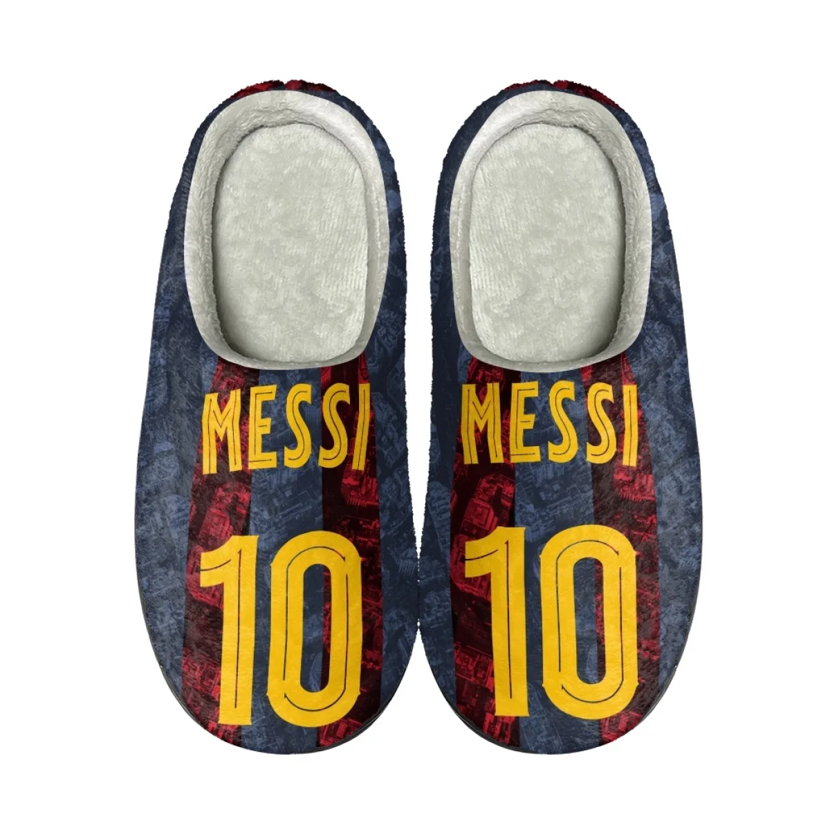 Football Player Messi Pattern Unisex Spring Autumn Soft Cotton Slippers Lightweight Casual Breathable Keep Warm Home Slippers