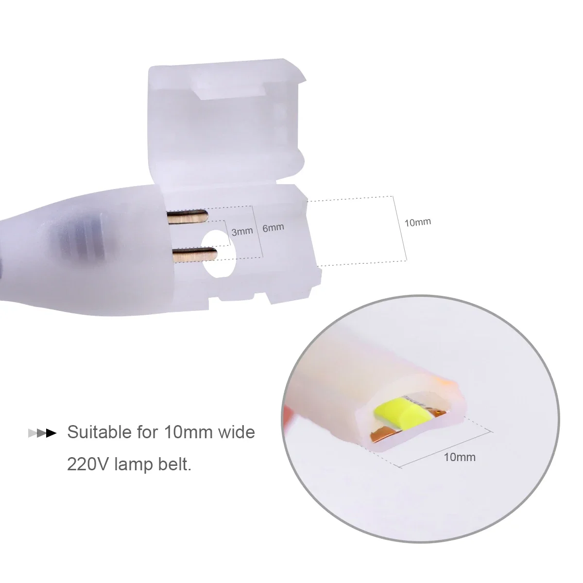 220V EU Switch Wire 303switch Cable ON OFF for COB LED Strip EU Plug LED Light Tape Clip Accessory